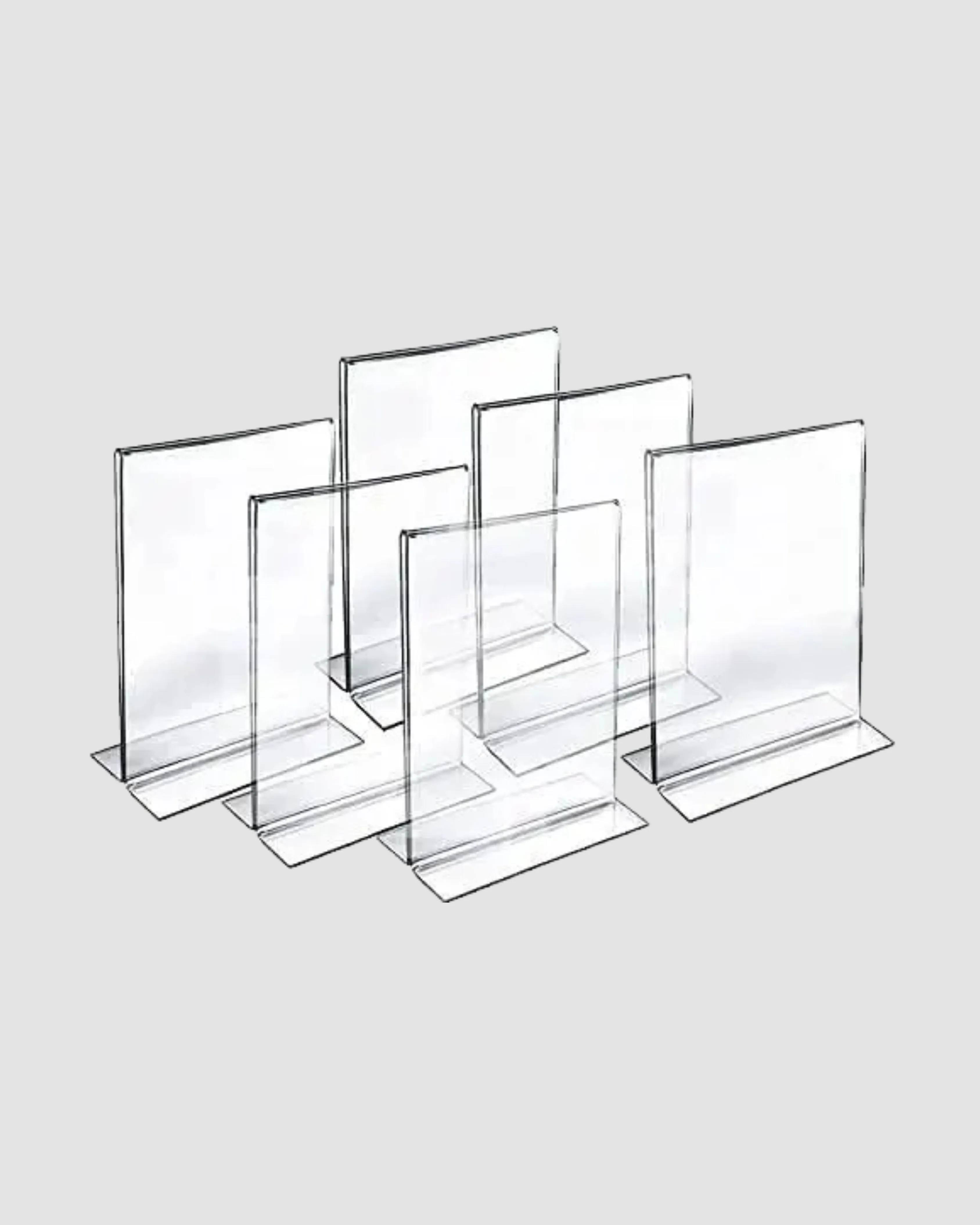 Acrylic T Shape Double Sided Table Top Display Stand