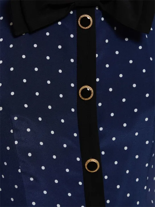 Alessandra Rich   Polka dot print silk mini dress 