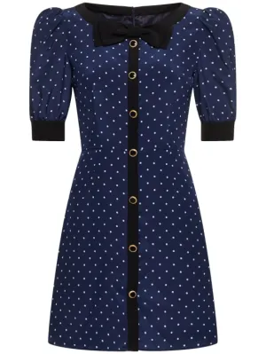Alessandra Rich   Polka dot print silk mini dress 