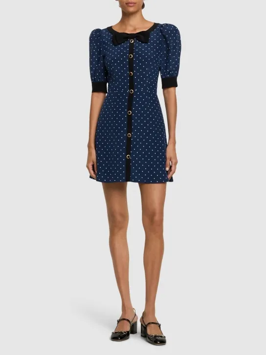 Alessandra Rich   Polka dot print silk mini dress 