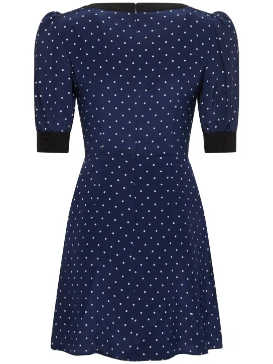 Alessandra Rich   Polka dot print silk mini dress 