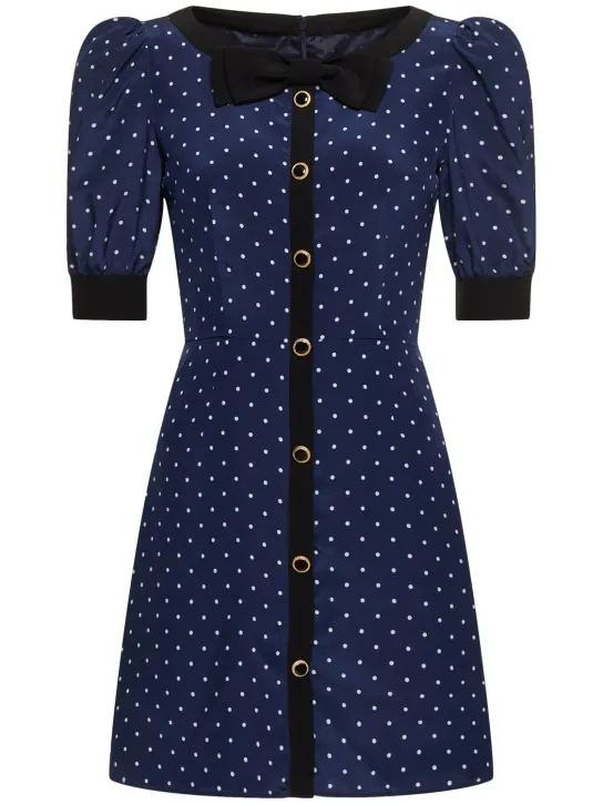 Alessandra Rich   Polka dot print silk mini dress 