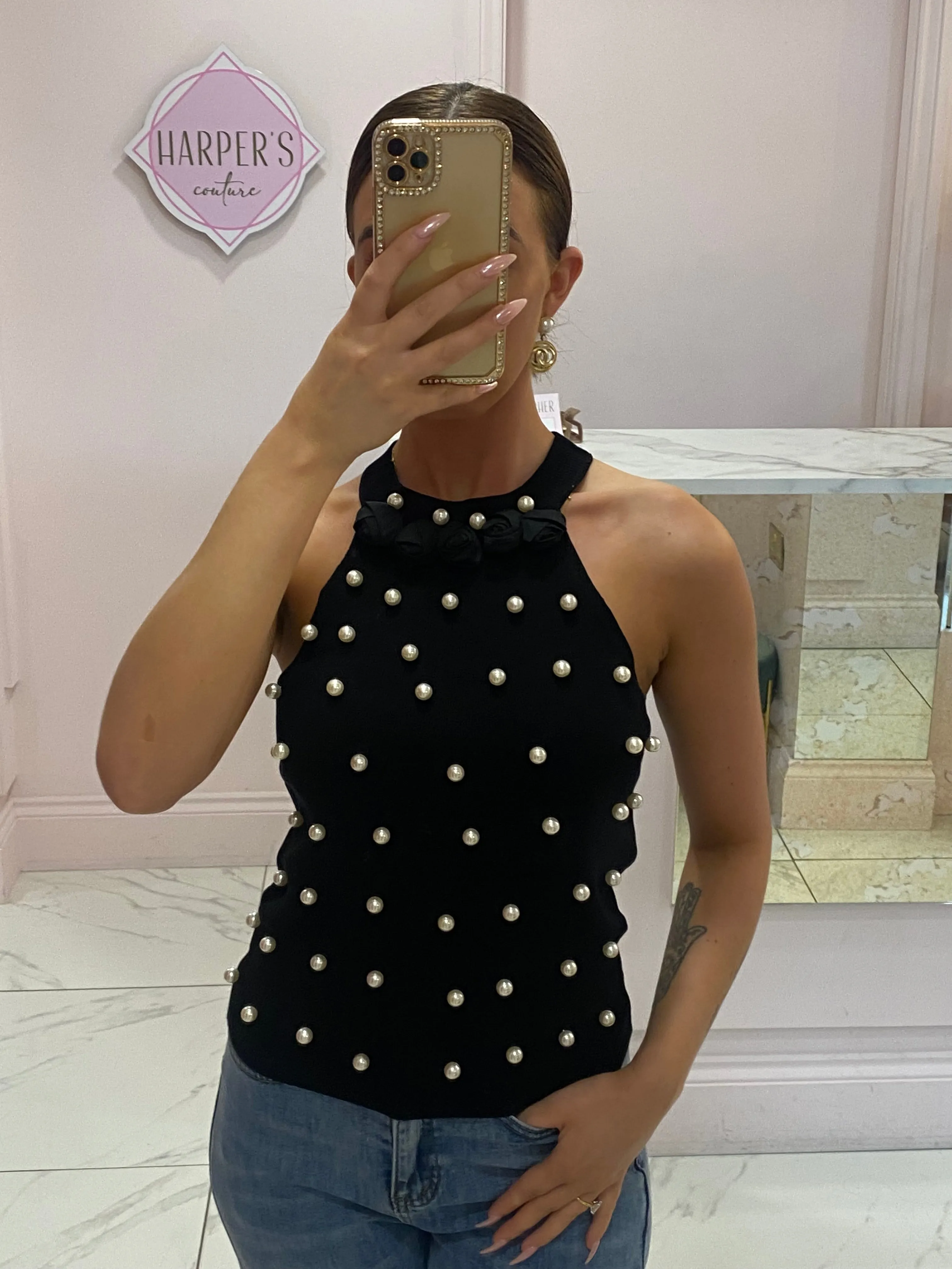 Bethany Pearl & Corsage detail Top