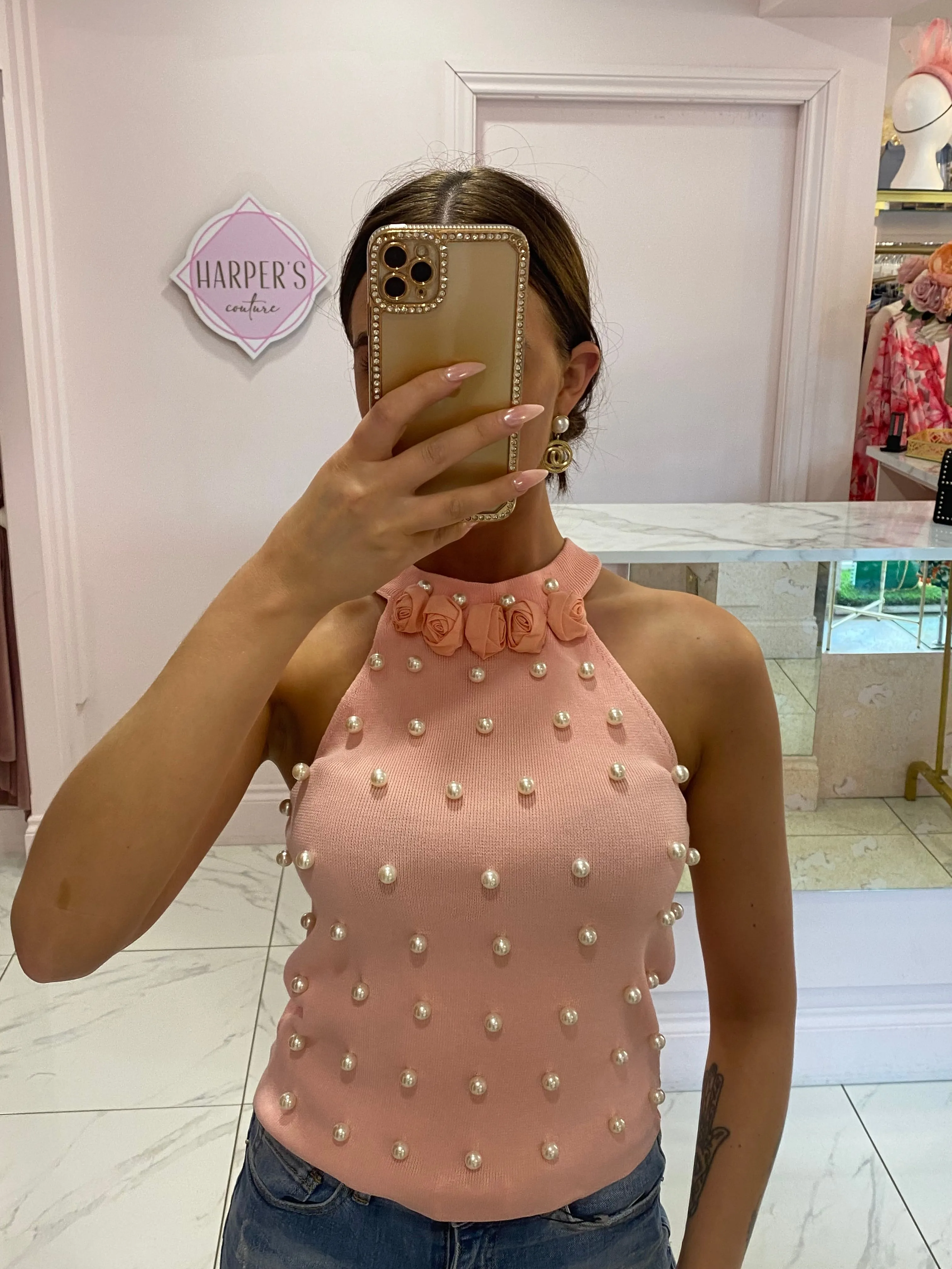 Bethany Pearl & Corsage detail Top
