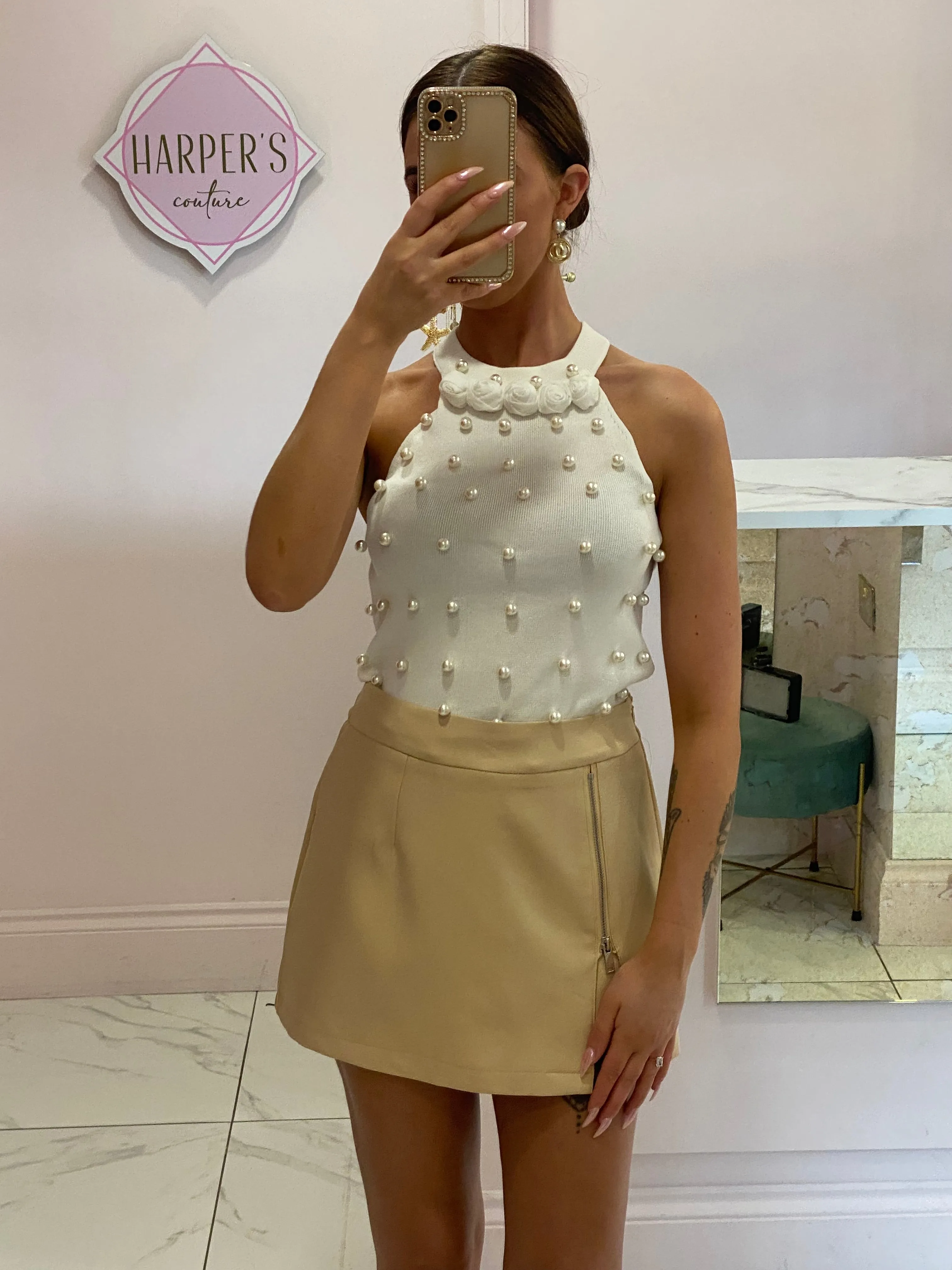 Bethany Pearl & Corsage detail Top