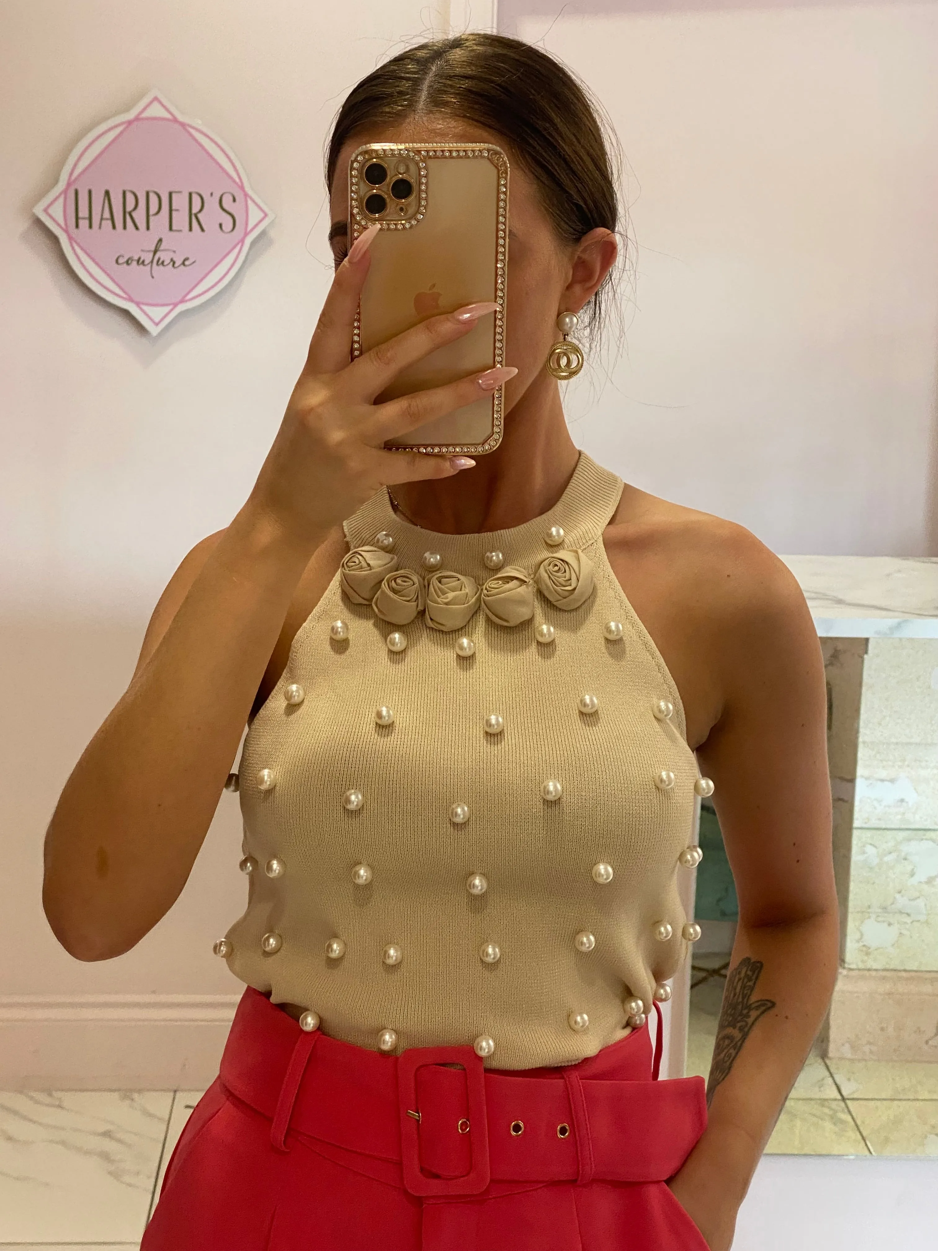 Bethany Pearl & Corsage detail Top
