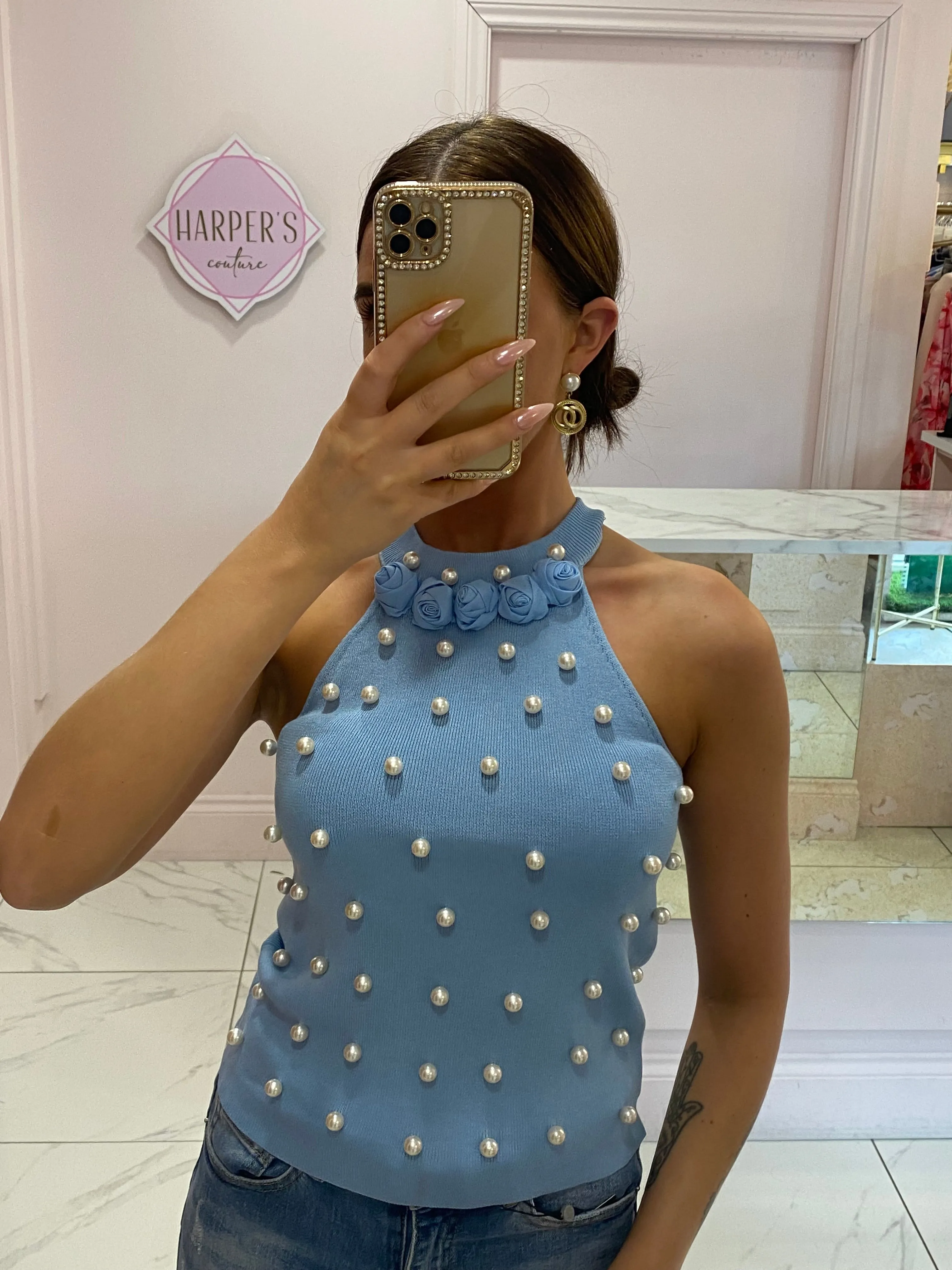 Bethany Pearl & Corsage detail Top