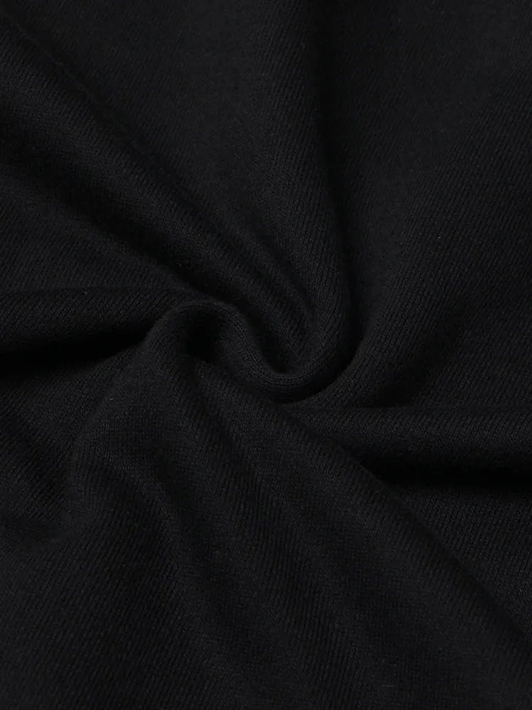 Black Loose Sweatshirt For Women Hooded Collar Long Sleeve Casual Solid Sweatshirts Female Clothes Fashion New 2022