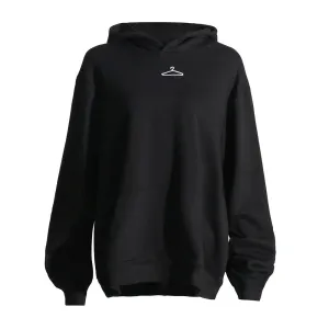 Black Loose Sweatshirt For Women Hooded Collar Long Sleeve Casual Solid Sweatshirts Female Clothes Fashion New 2022