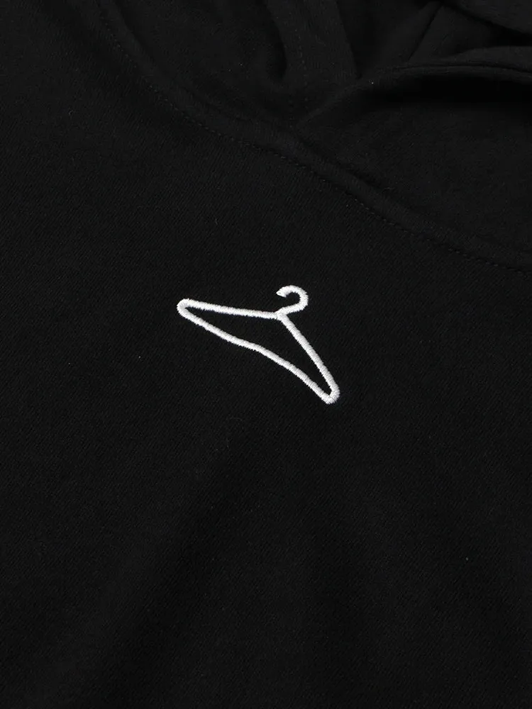 Black Loose Sweatshirt For Women Hooded Collar Long Sleeve Casual Solid Sweatshirts Female Clothes Fashion New 2022