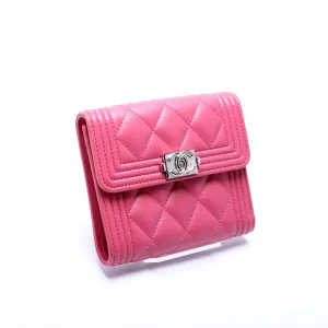 Boy Compact Wallet Lambskin 24M Pink