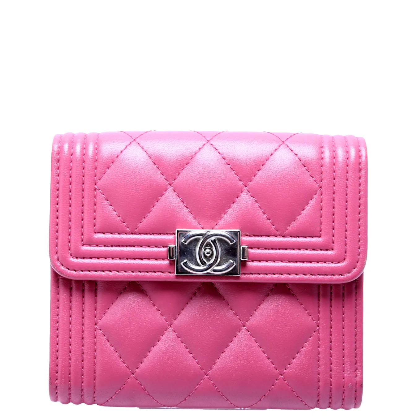 Boy Compact Wallet Lambskin 24M Pink