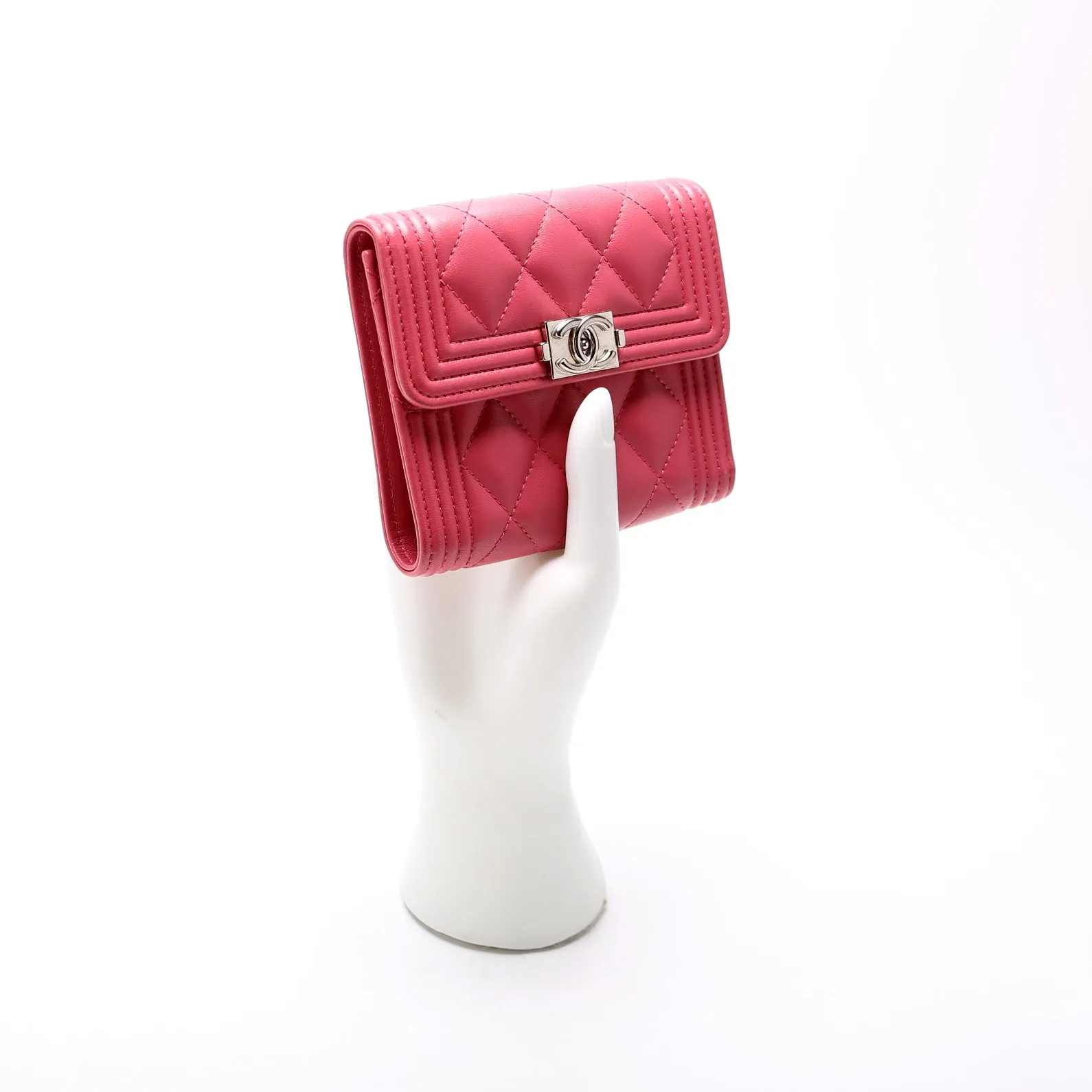 Boy Compact Wallet Lambskin 24M Pink
