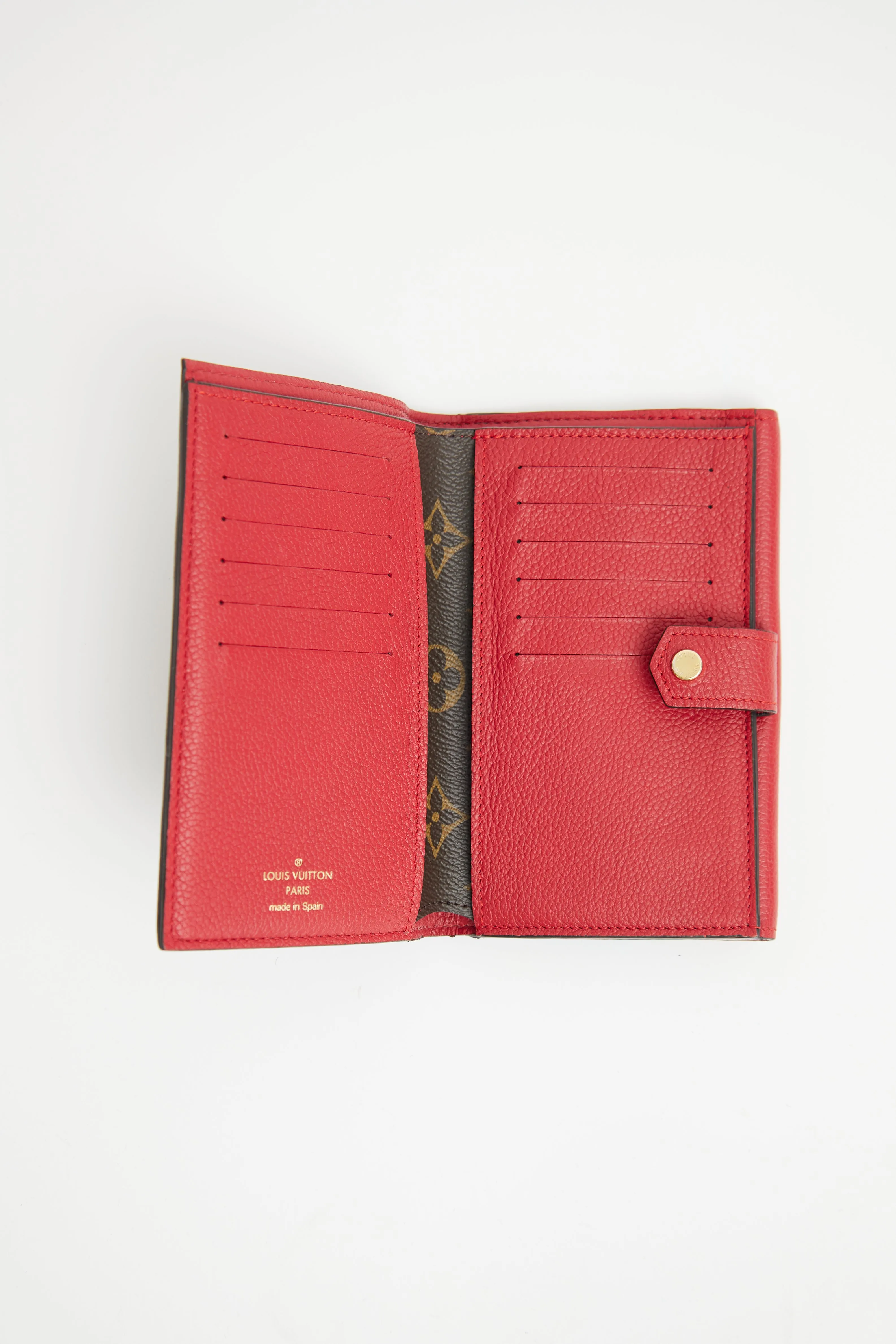 Brown & Red Monogram Pallas Compact Wallet