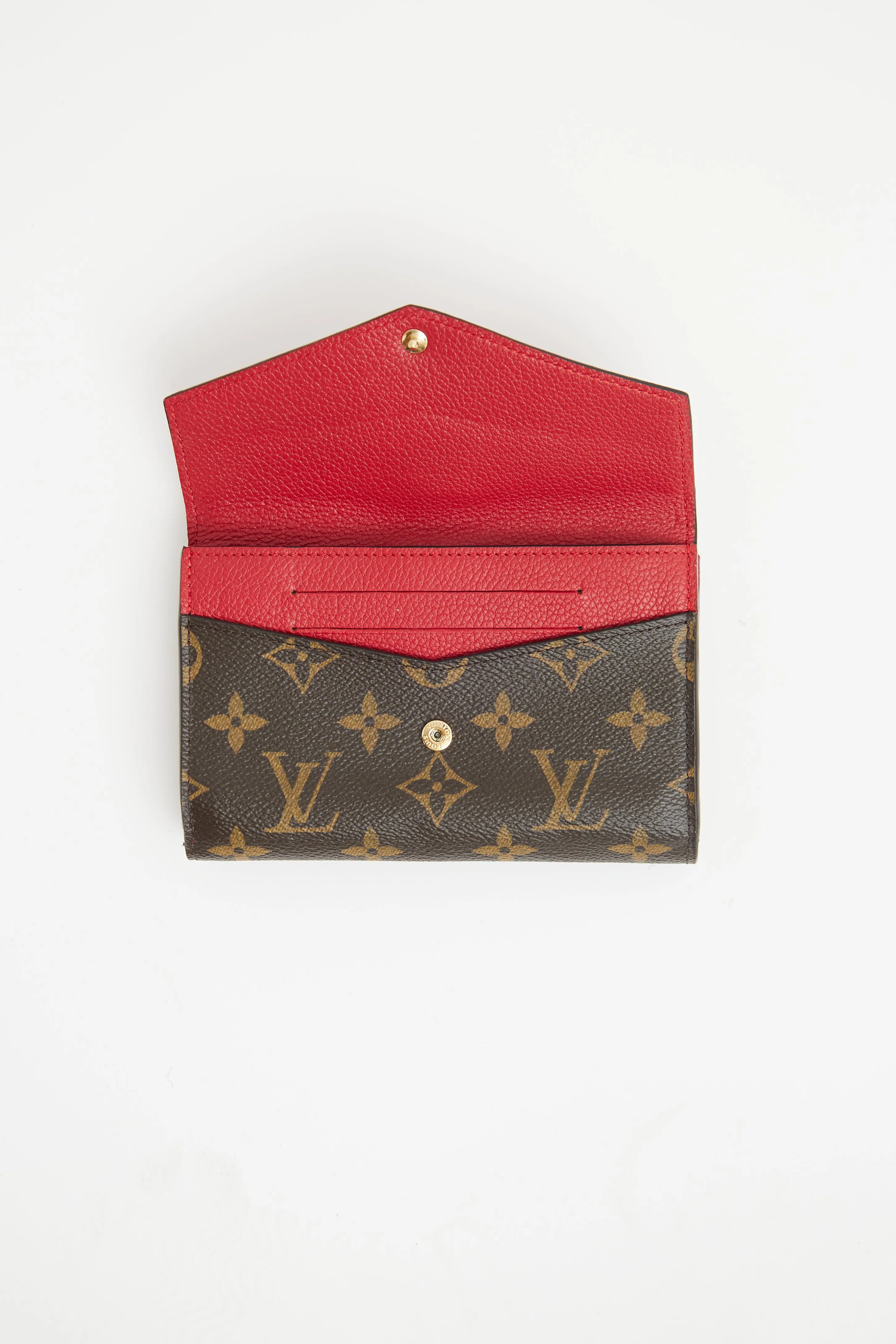 Brown & Red Monogram Pallas Compact Wallet