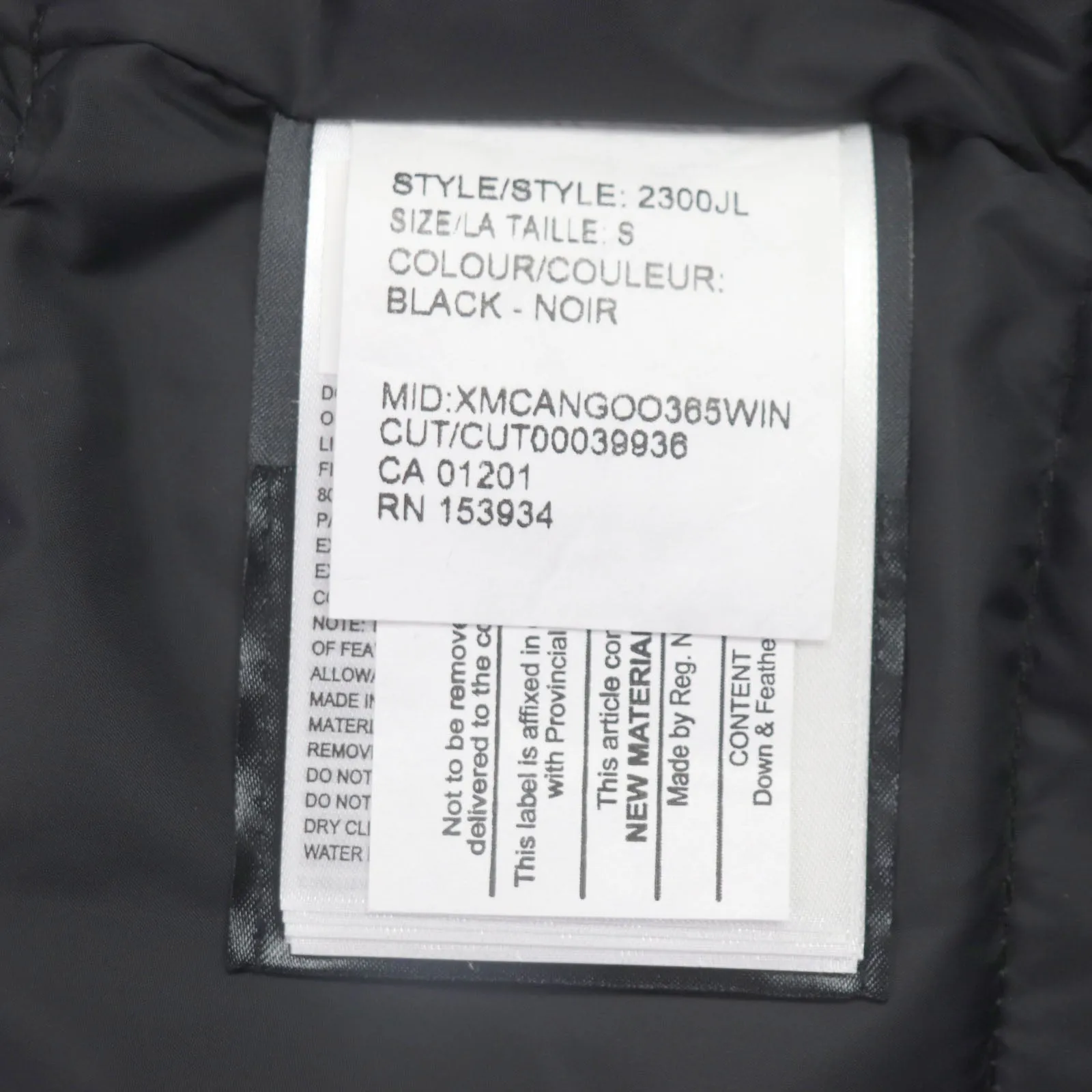 Canada Goose Charlotte Parka Down Coat Black S
