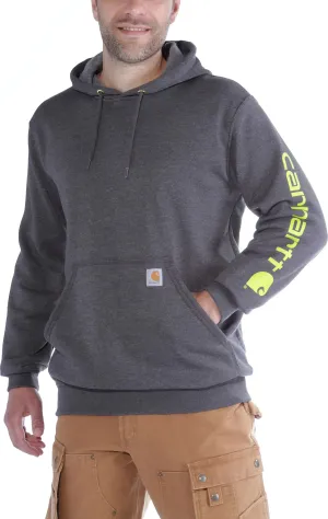 Carhartt Men&#x27;s Sleeve Logo Hooded Sweatshirt Carbon Heather | Buy Carhartt Men&#x27;s Sleeve Logo Hooded Sweatshirt Carbon Heather here | Outnorth