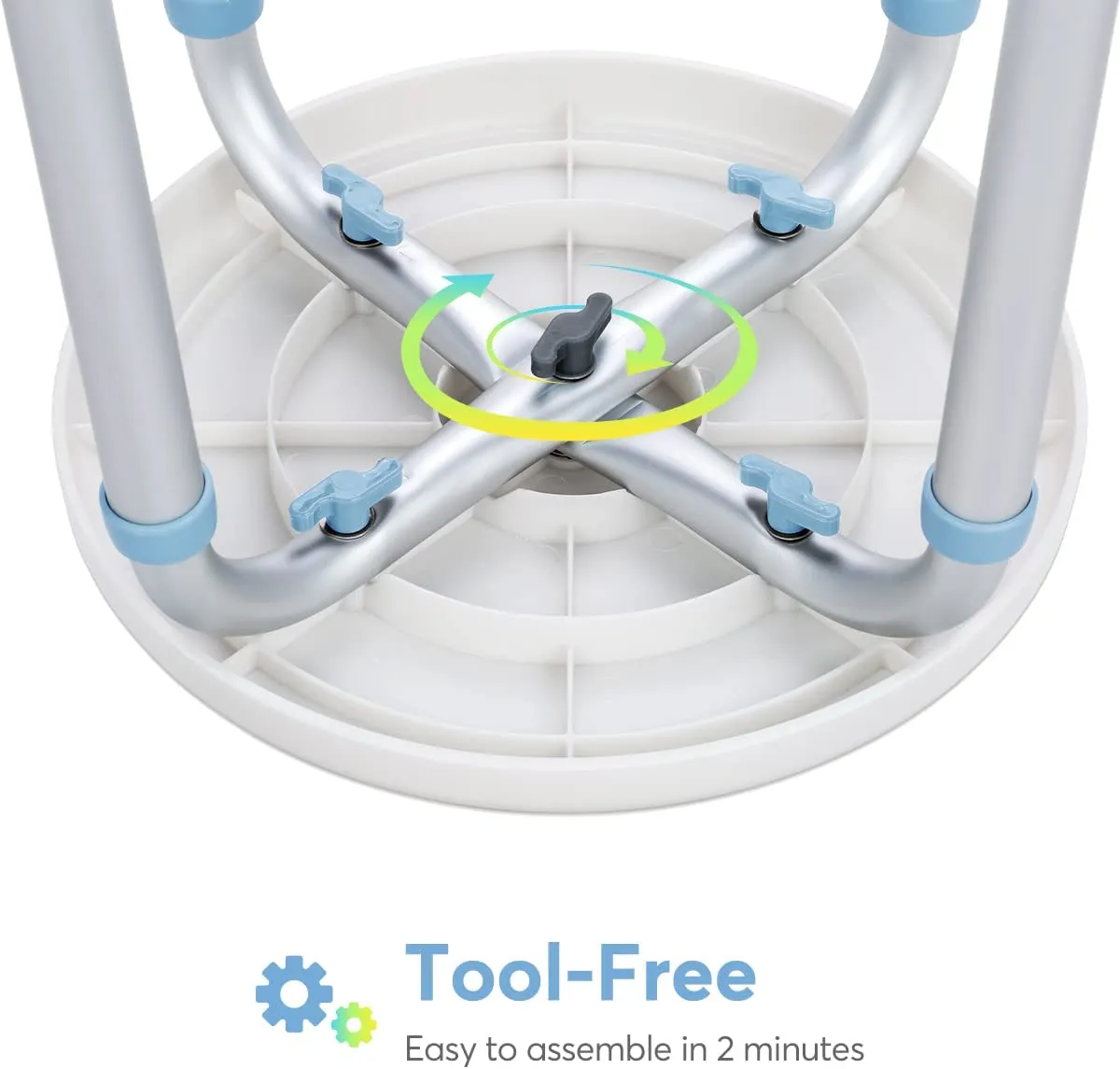Compact Shower Stool with Rotating Seat