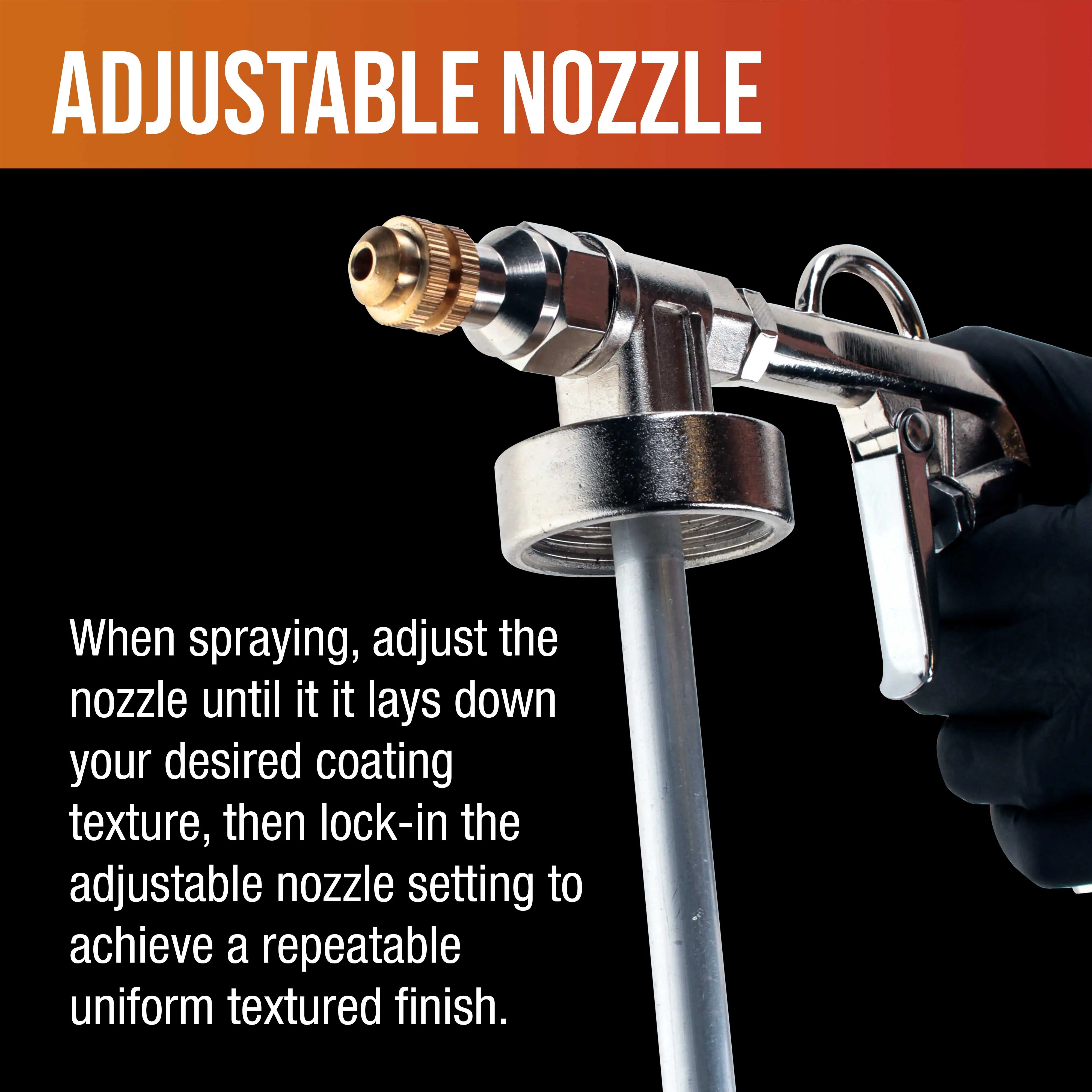 Custom Coat Professional Variable Nozzle Bed Liner Spray Application Gun with Regulator - Compatible with 1 Liter U-Pol Raptor & Gravitex Plus Bottles