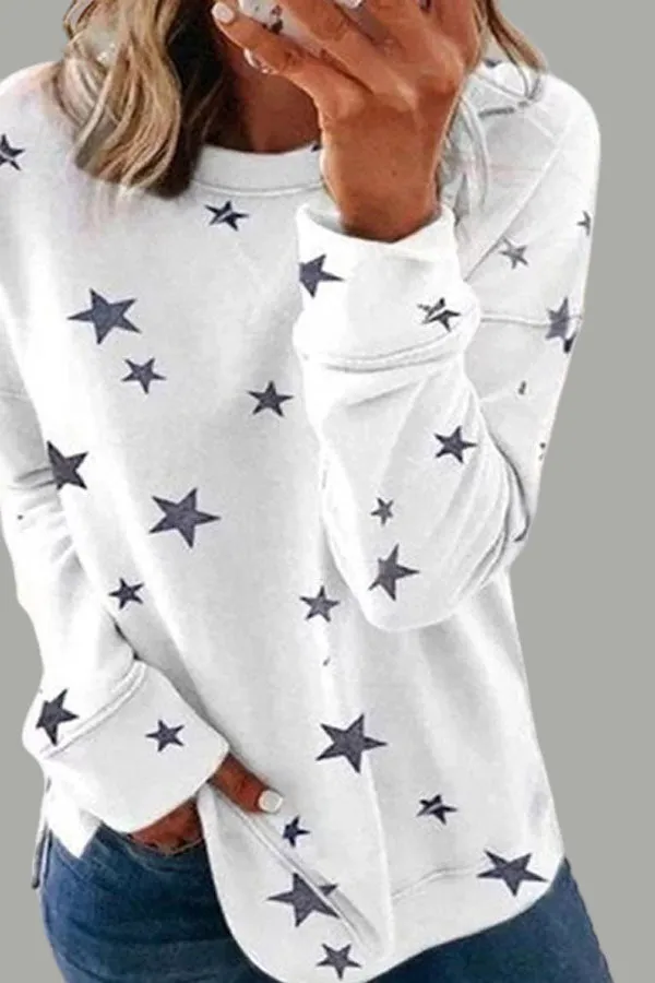 Dunnmall Casual Loose Plus Size Printed Top
