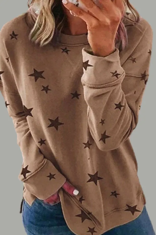 Dunnmall Casual Loose Plus Size Printed Top