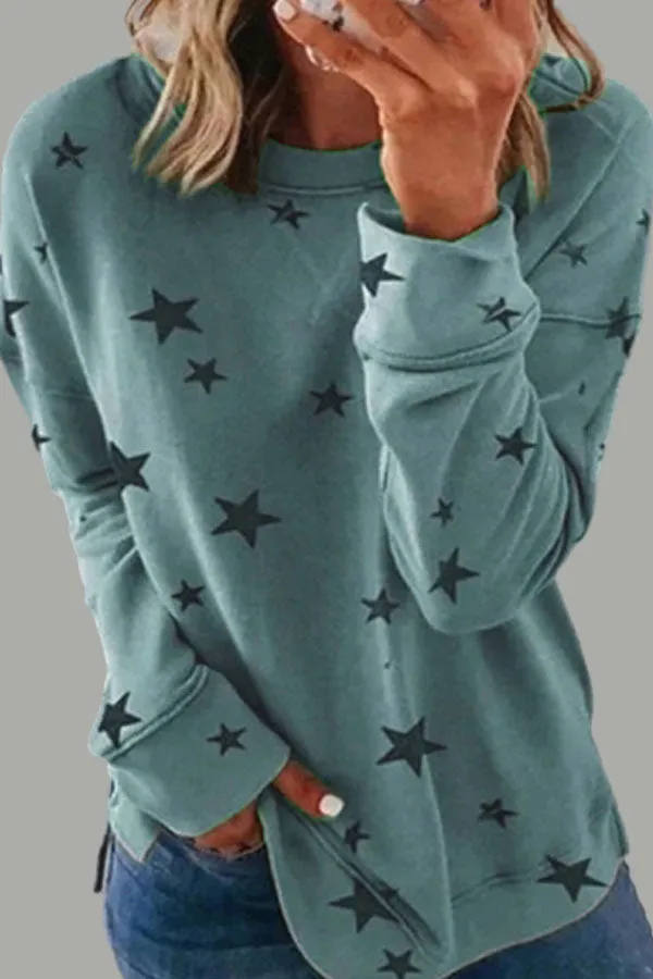 Dunnmall Casual Loose Plus Size Printed Top