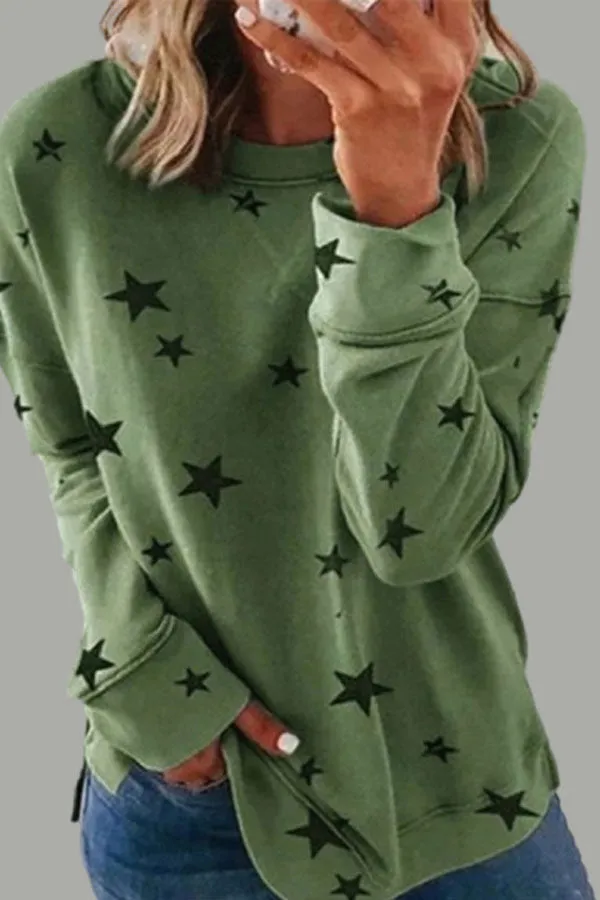 Dunnmall Casual Loose Plus Size Printed Top