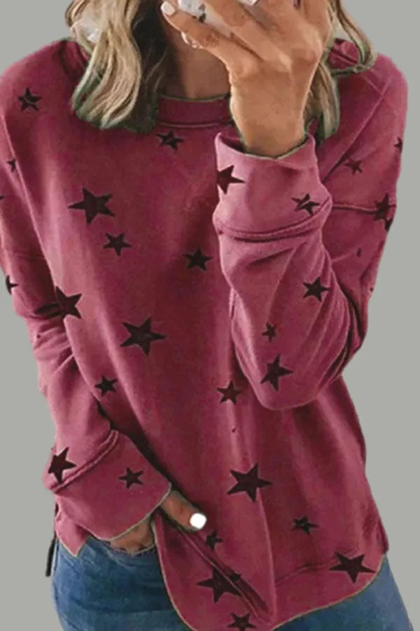 Dunnmall Casual Loose Plus Size Printed Top