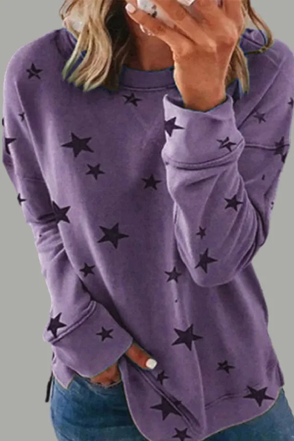 Dunnmall Casual Loose Plus Size Printed Top
