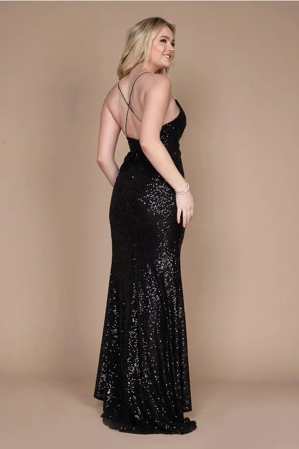 Dylan & Davids Formal Fitted Sequin Long Prom Dress