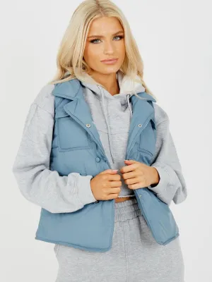Erinn Padded Gilet Waistcoat In Grey
