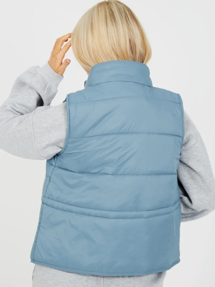 Erinn Padded Gilet Waistcoat In Grey