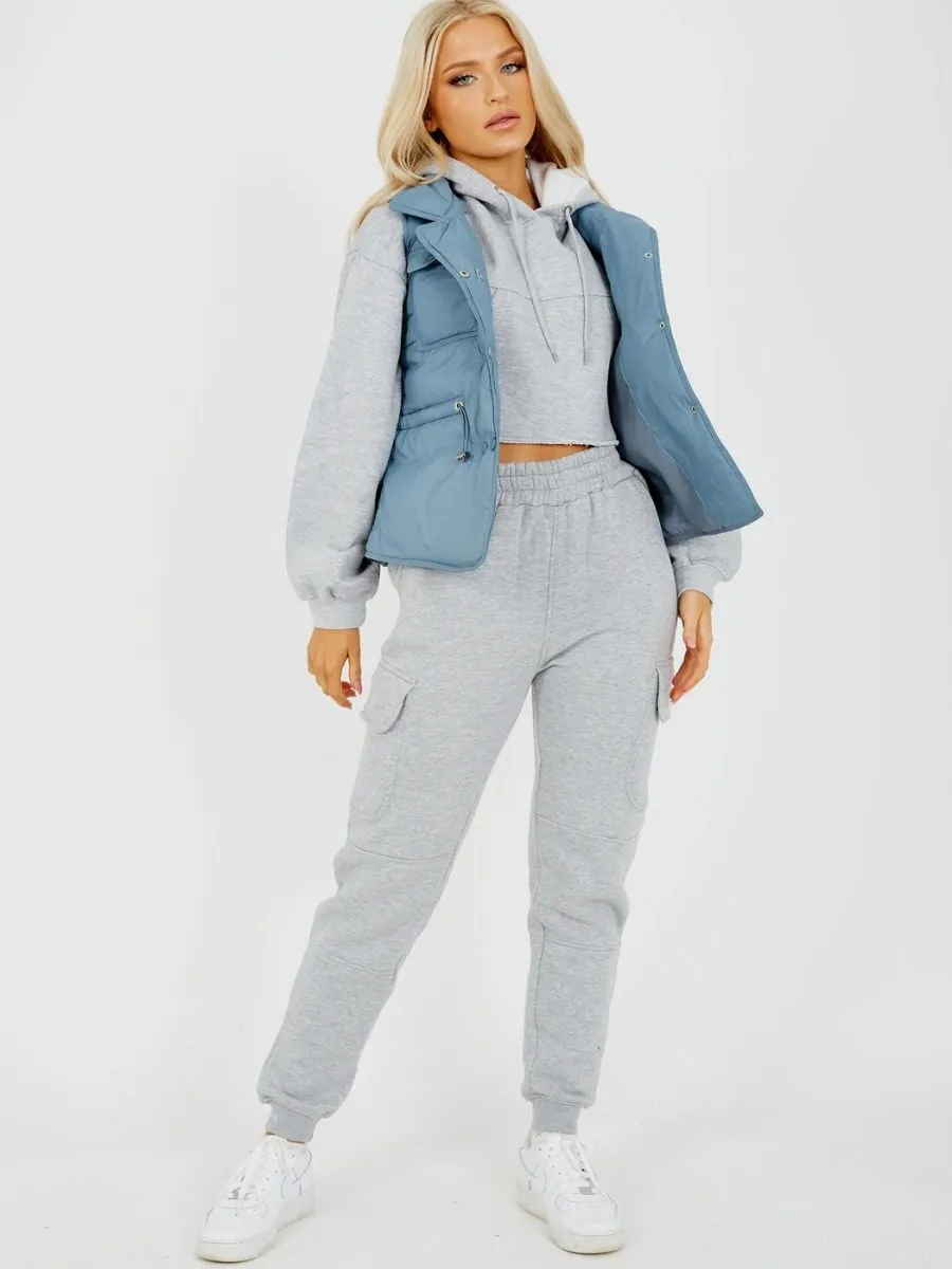 Erinn Padded Gilet Waistcoat In Grey