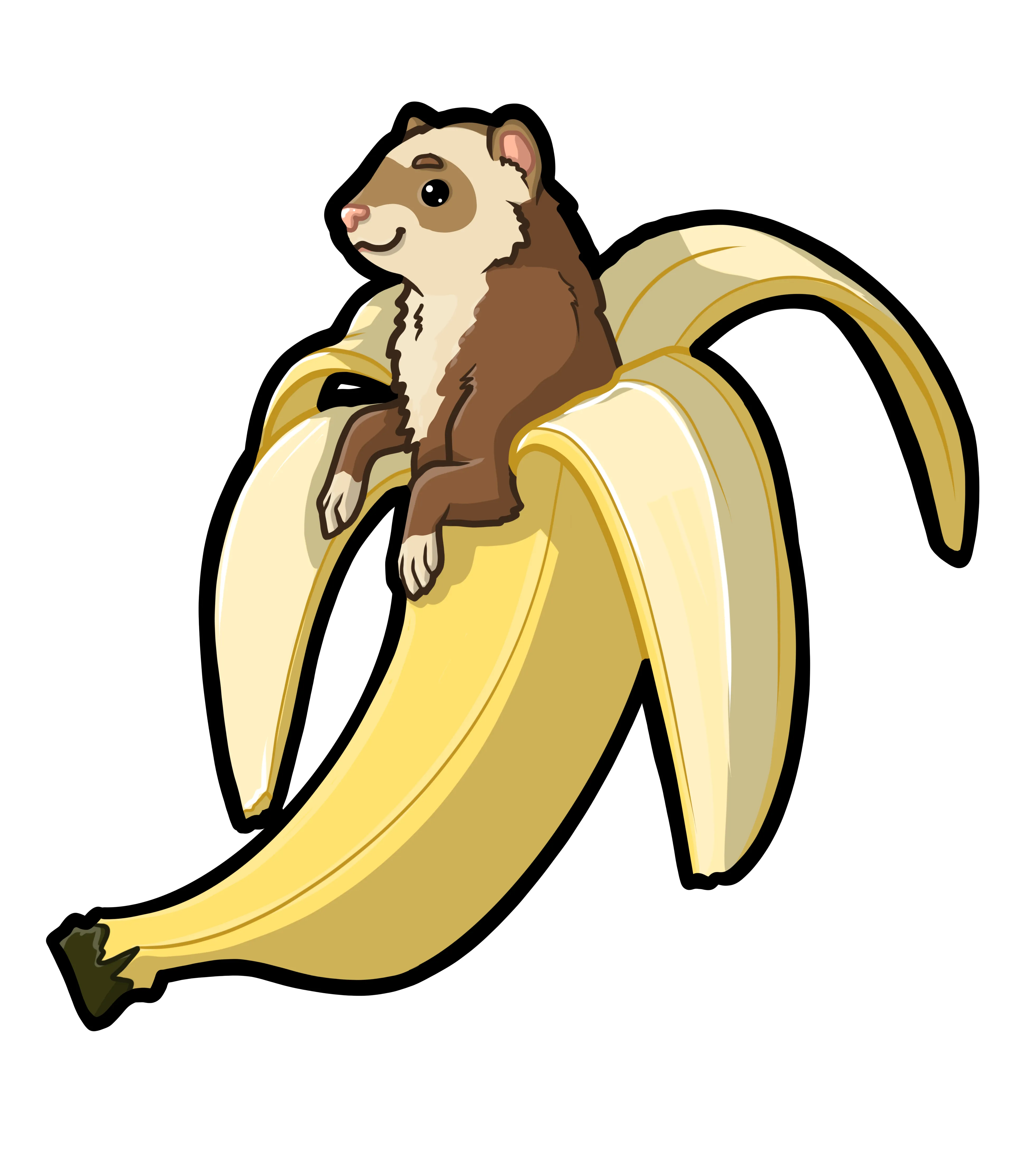 Ferret- Banana Acrylic Pin