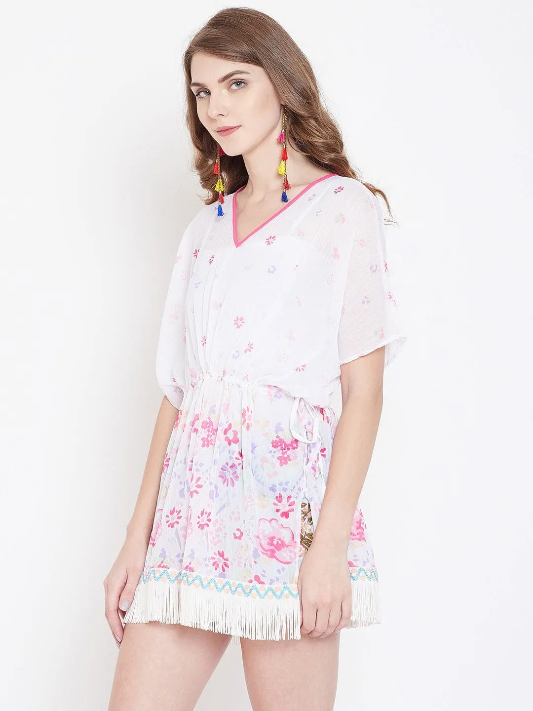 FLORAL PRINTED KAFTAN TOP - (Clearance - Final Sale)