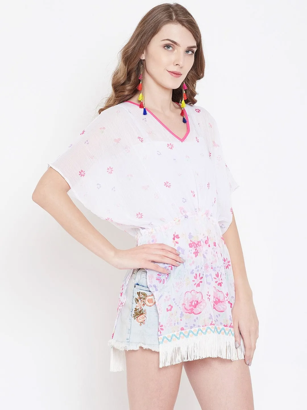 FLORAL PRINTED KAFTAN TOP - (Clearance - Final Sale)