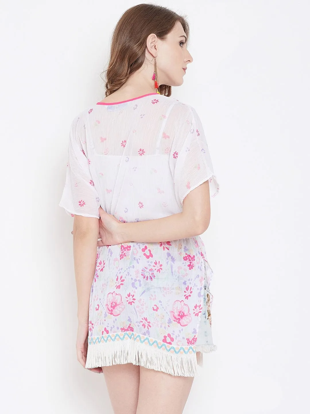 FLORAL PRINTED KAFTAN TOP - (Clearance - Final Sale)