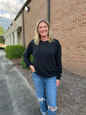 Forever Yours Black Sofie Soft Oversized Crew Sweatshirt