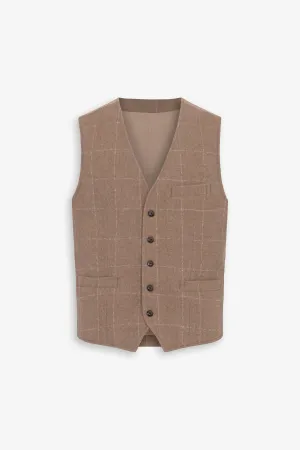 Gilet finestrato cammello