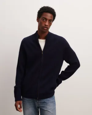 Gilet zippé à côtes
