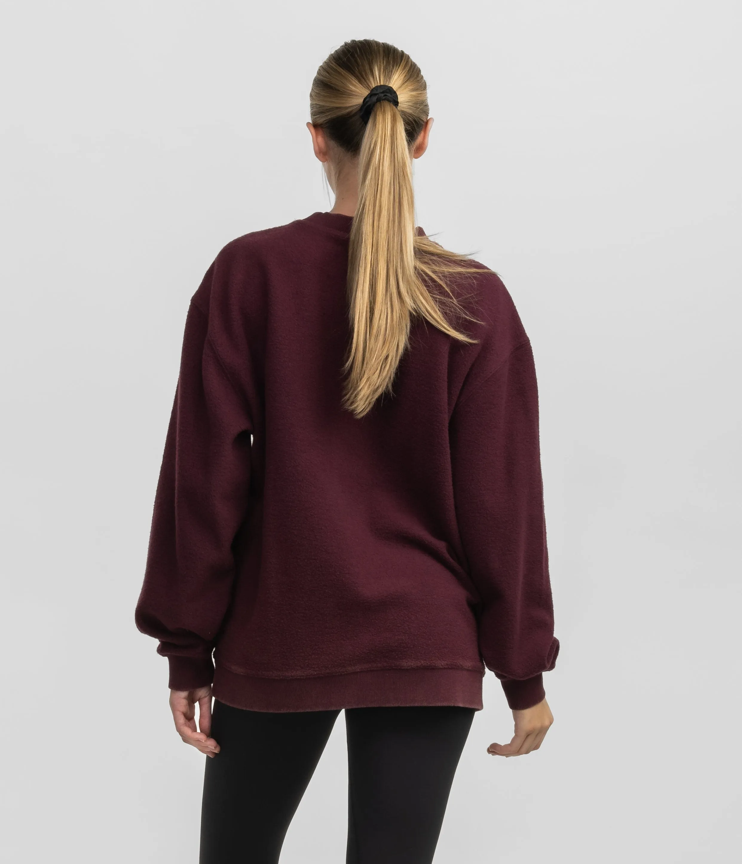 Inside Out Fuzzy Sweatshirt - Bordeaux