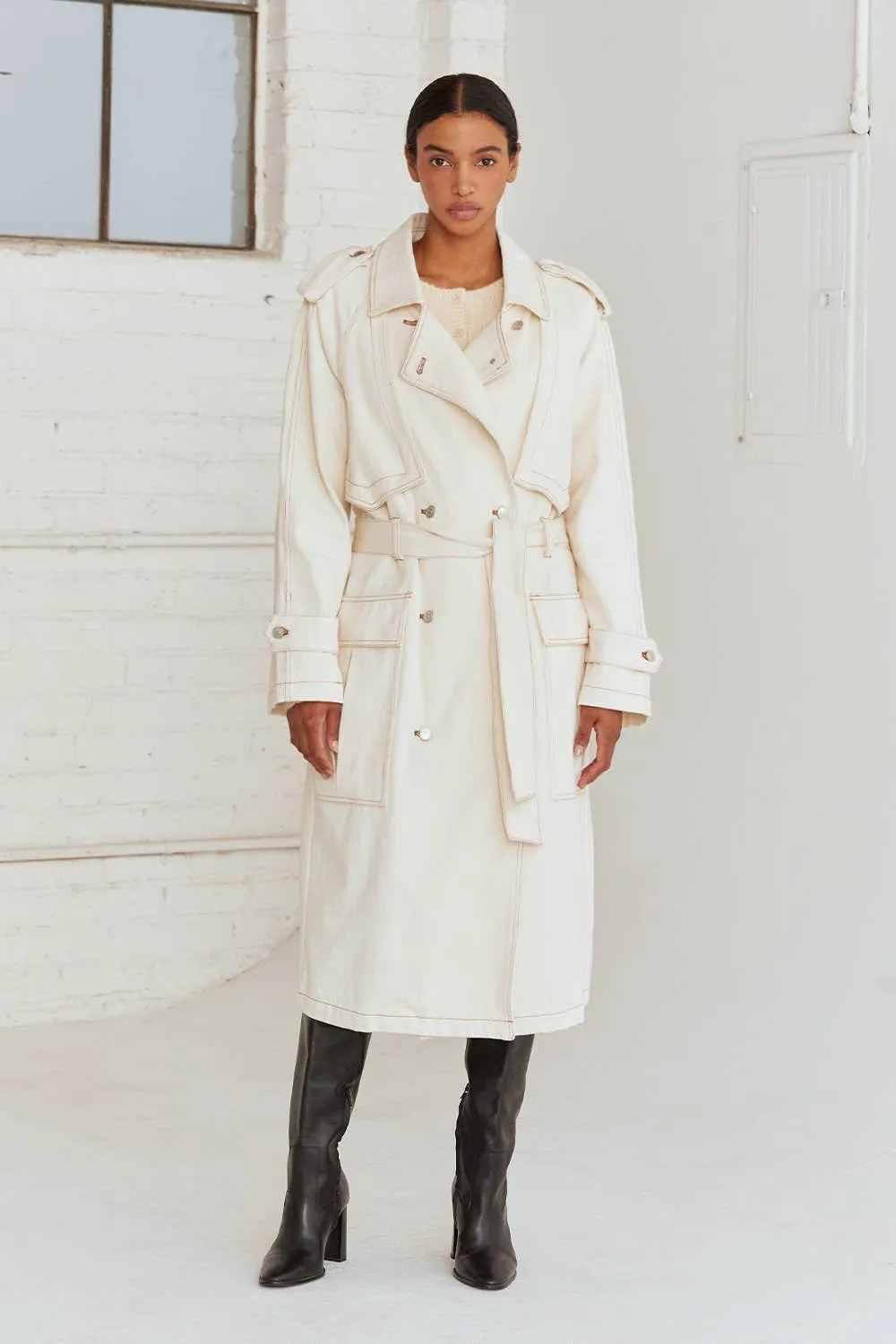 Jacqueline Denim Trench Coat By Crescent