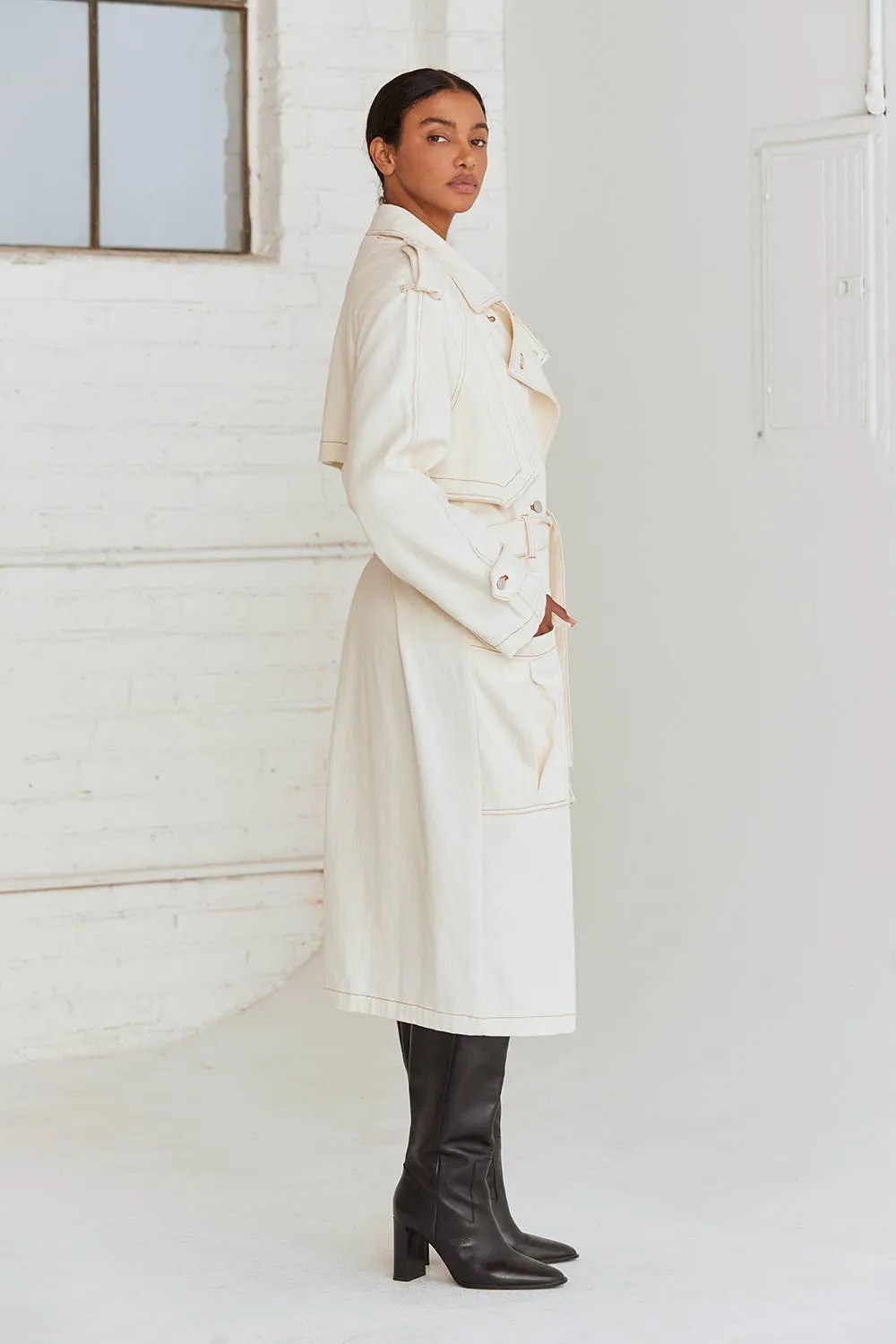 Jacqueline Denim Trench Coat By Crescent