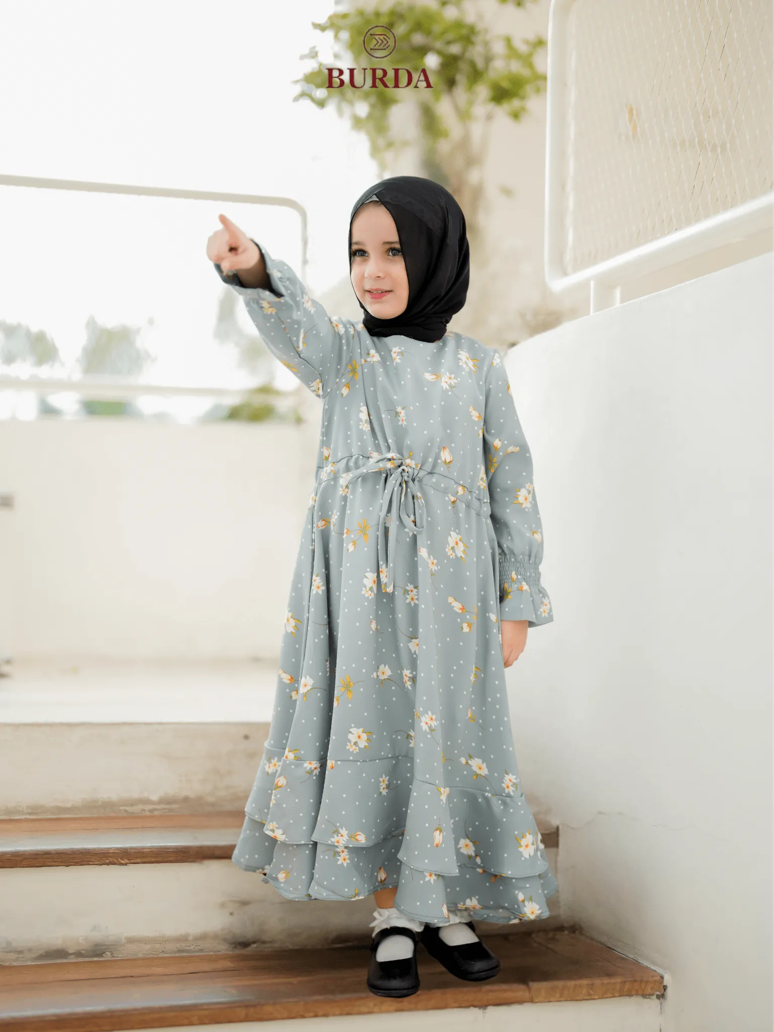 Kid's Turquoise Floral Dress