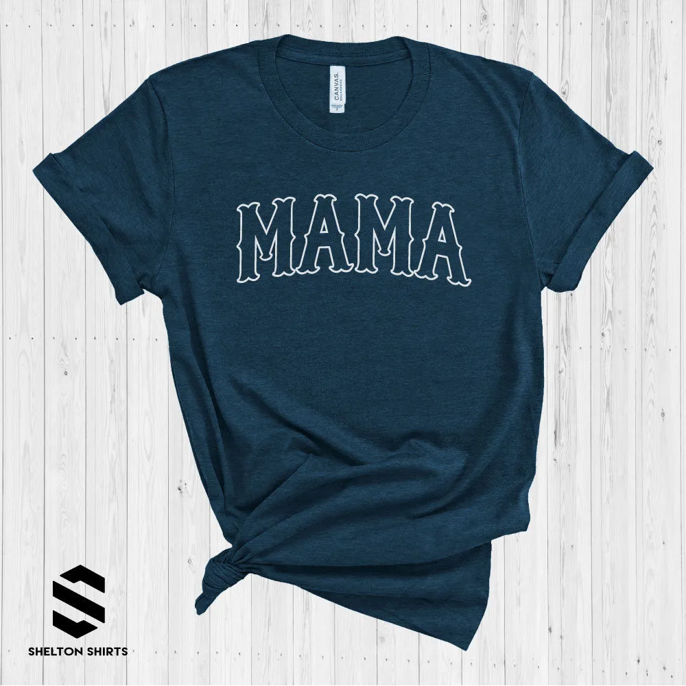 Mama Baseball Font Shirt