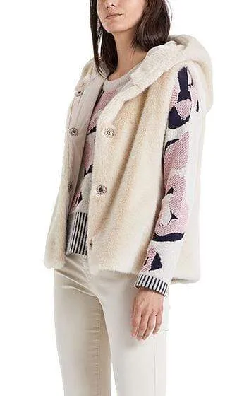 Marc Cain Additions Hooded Faux Fur Gilet PA 37.02 W51