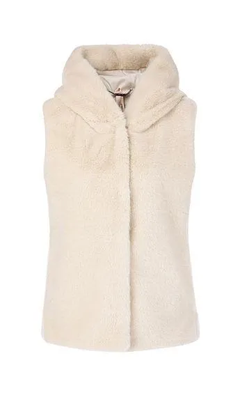 Marc Cain Additions Hooded Faux Fur Gilet PA 37.02 W51