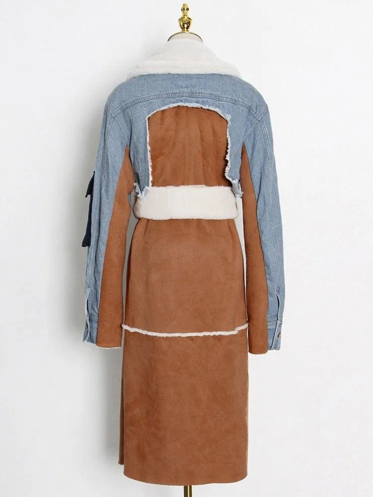 Miss Authentic - Denim Patchwork Coat