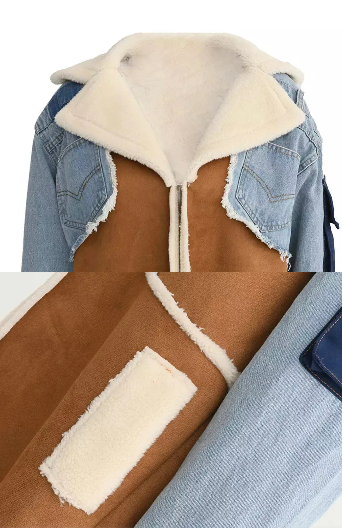 Miss Authentic - Denim Patchwork Coat