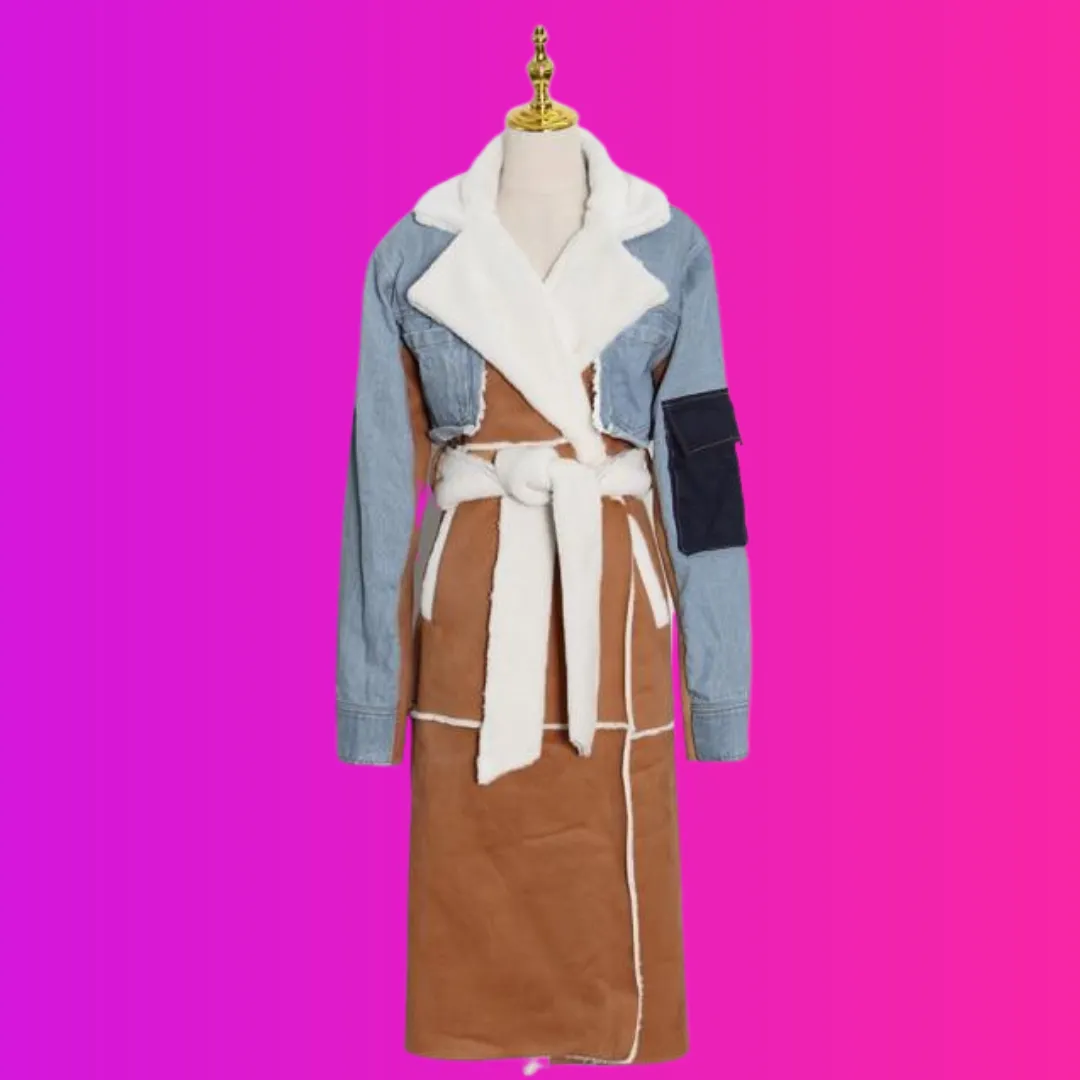 Miss Authentic - Denim Patchwork Coat
